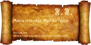 Marsinszky Melánia névjegykártya